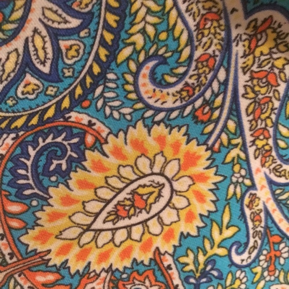 Turquoise Paisley Print Ruffle Romper Size S - Picture 5 of 9